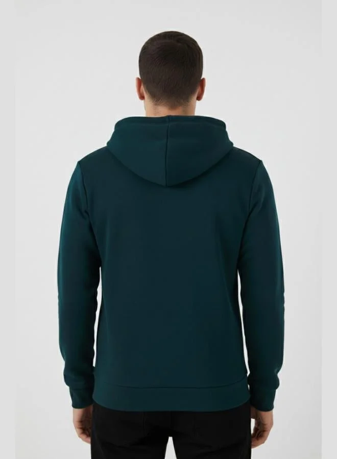 Buratti  Buratti Kangaroo Pocket Zip-Up Hooded Slim Fit Sweatshirt for Men 575707 for Men | Best Price UAE