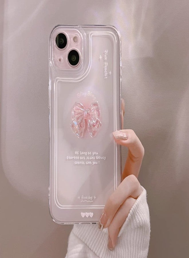 Ownest Compatible with iPhone 11 Case Cute Pink Arc Aesthetic Transparent Slim Design Shockproof TPU Cover Woman Girl Camera Lens Protection Case + Flash Color Crystal Beads Chain - Image 5