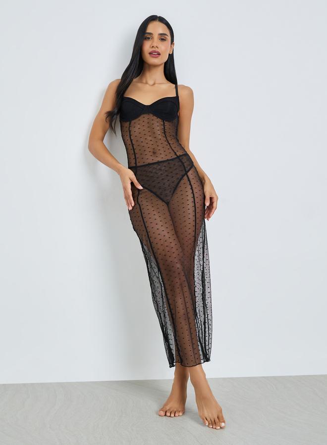 Styli Swiss Dot Padded Wired Slip With Breifs - Image 2