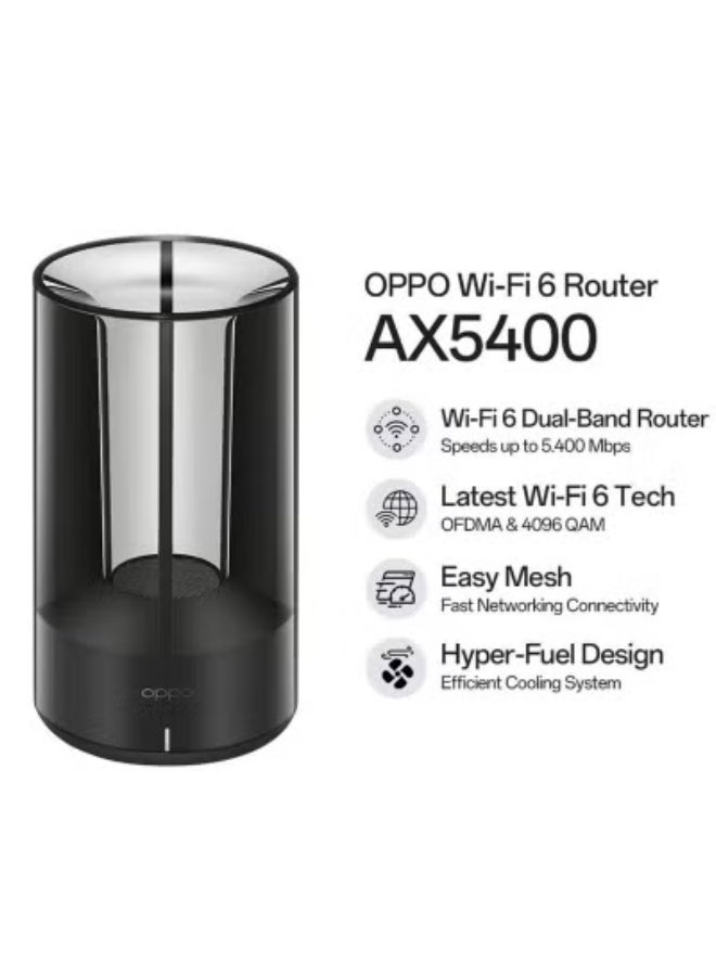 OPPO AX5400 Pack of 3 Router Dual Band 2.4GHz 5GHz WiFi 6 Wireless Home Router 5400 Mbps Black Bundle Black - Image 4