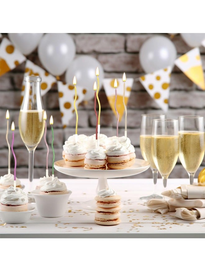 ١٢ شمعة عيد ميلاد ذهبية | ديكور حفلات العيد/دبي | صديقة للبيئة وجذابة للتصوير - Image 4