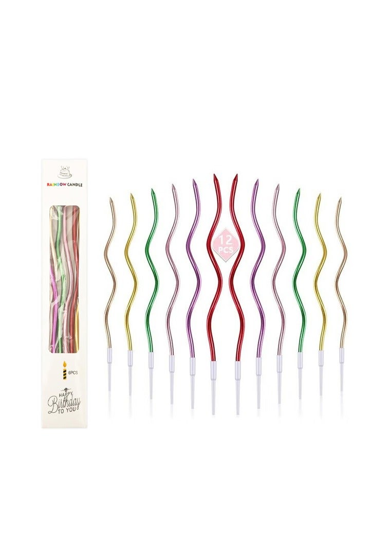 ١٢ شمعة عيد ميلاد ذهبية | ديكور حفلات العيد/دبي | صديقة للبيئة وجذابة للتصوير - Image 1