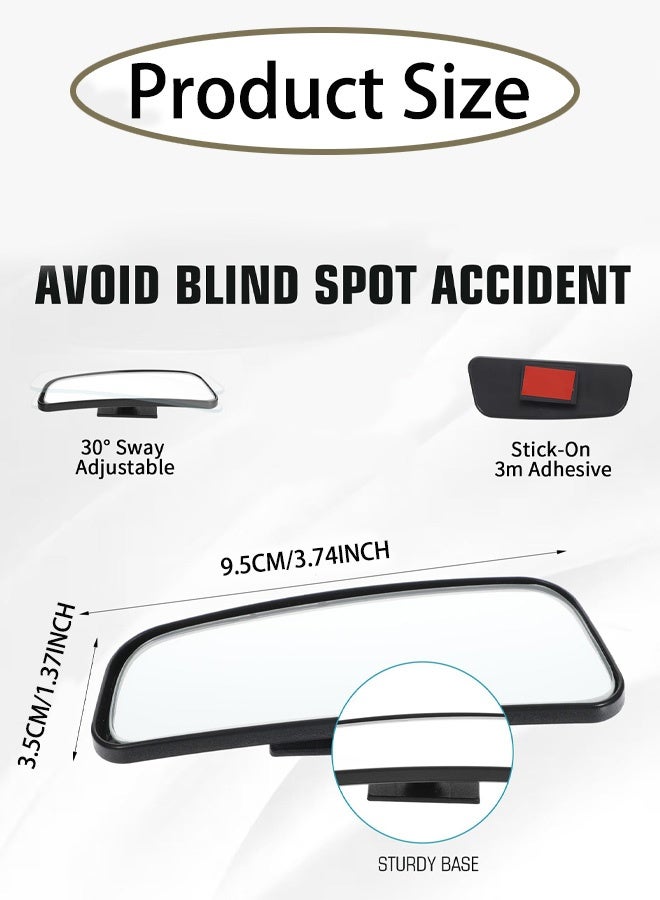مرآة جانبية محدبة بدون إطار للسيارة، عبوة من قطعتين، مزودة بعصا قابلة للتعديل، توفر رؤية واسعة للنقاط العمياء، مناسبة للسيارات وسيارات الدفع الرباعي والشاحنات، ملحقات مرايا الرؤية الخلفية - Image 2