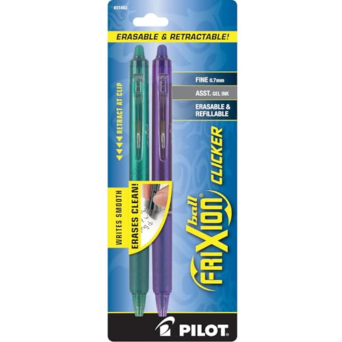 PILOT FriXion Clicker Erasable, Refillable & Retractable Gel Ink Pens, Fine Point, Assorted Color Inks, 2-Pack (31483) - Image 3
