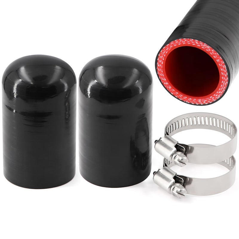 TuoLauthon 2Pcs High Temperature 4Ply Reinforced Silicone Hose Cap ID 1316 Inch30mm Hose End Plug for Turbo Bypass ValveFix LeakThrottle Body Water PortHeater CoreCoolant Heater Vacuum Water Port - Image 2
