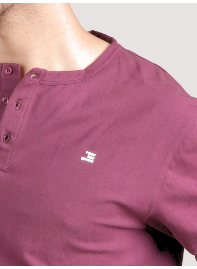 ROAR FOR GOOD Men's Long Sleeve Henley T-Shirt | Casual Cotton Blend Regular Fit 3-Button Neck Tee - Image 2
