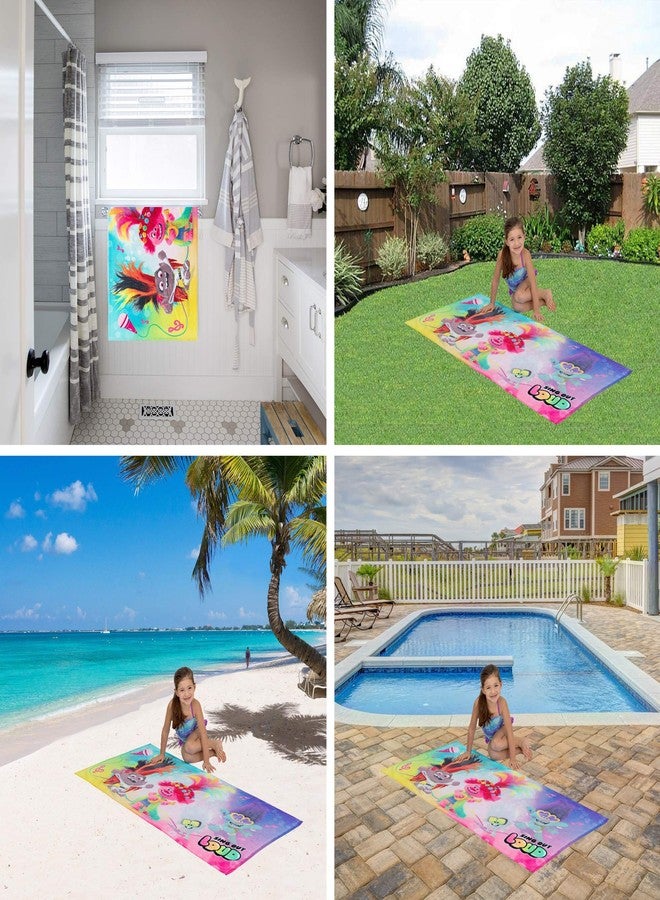 Franco Kids Super Soft Cotton Bath/Pool/Beach Towel, 58 in x 28 in, Trolls World Tour - Image 5