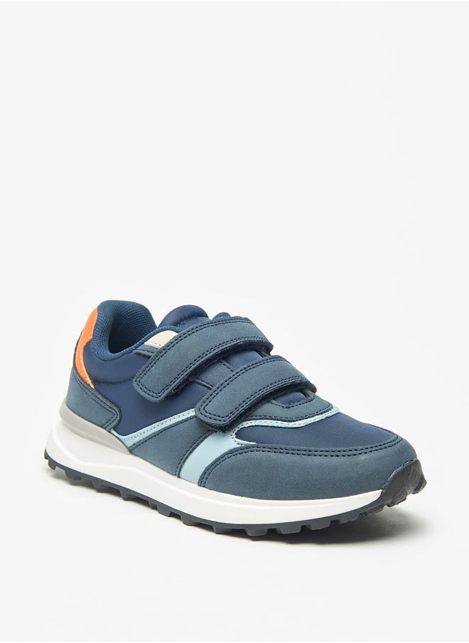 JUNIORS Boys Colourblock Sneakers with Hook and Loop Closure  - Image 1