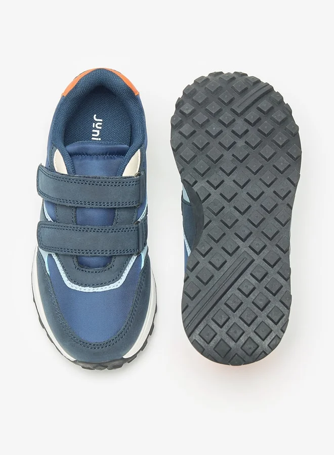 جونيورز Boys Colourblock Sneakers with Hook and Loop Closure
