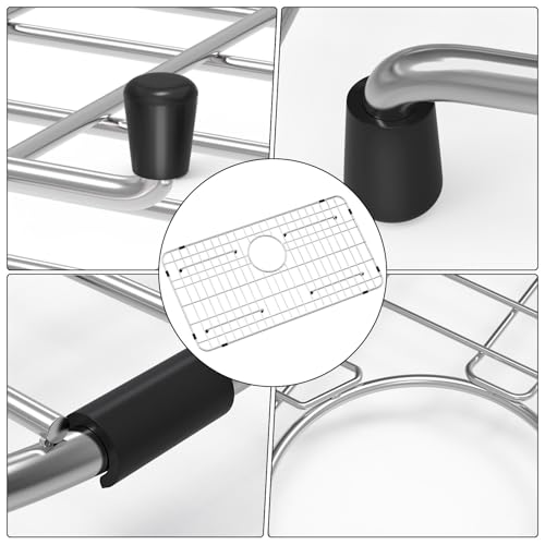 Fritoing Stainless Steel Sink Grid and Protectors for Bottom of Kitchen Sink, 26" x 14" with Rear Drain for Single Sink Bowl, for sink protectors for kitchen sink stainless steel - Image 4