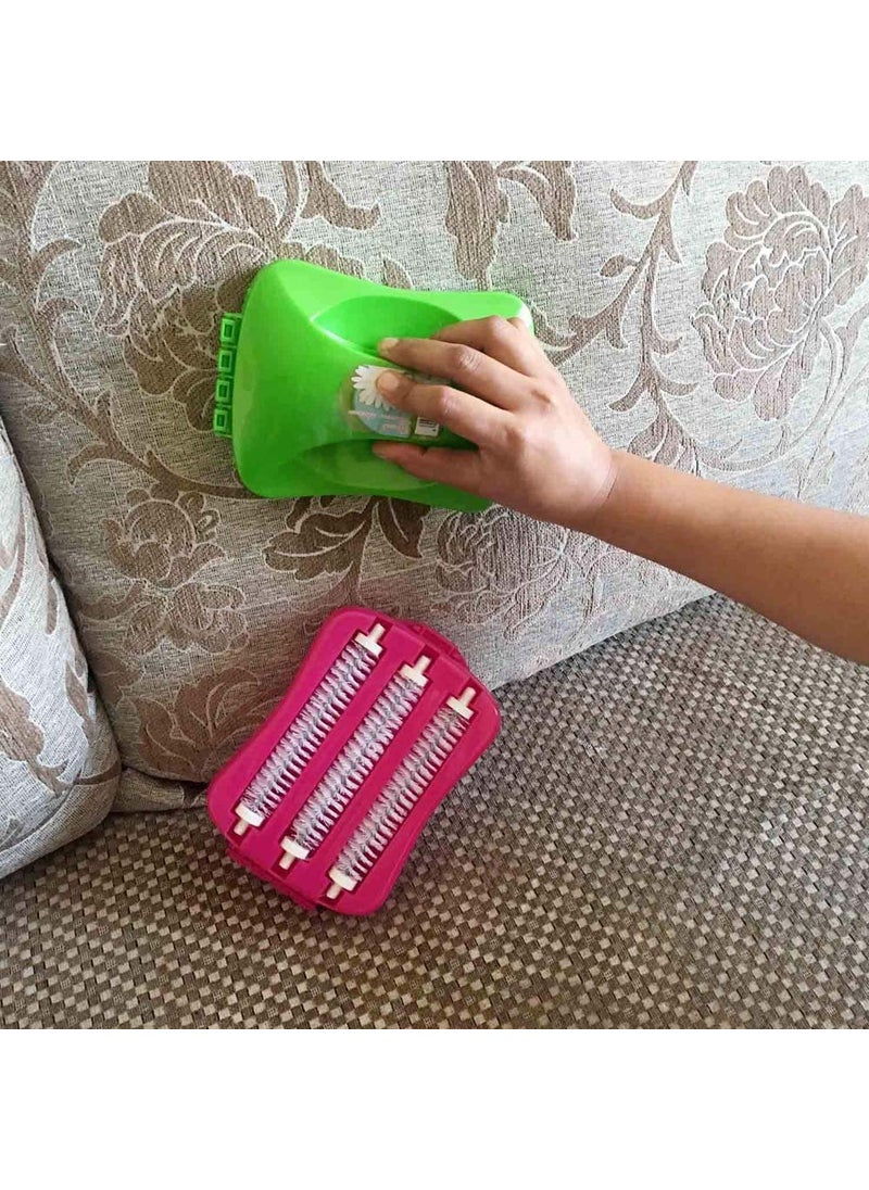 AKRIZA AKRIZA Plastic Handheld Cleaning Roller Brush with Dust Crumb Collector for Carpet Car Seats Table Linen Sofas Multicolour Set of 2  - Image 4