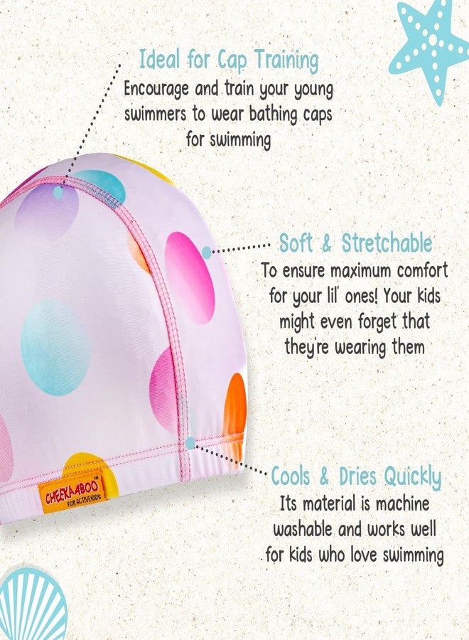 Cheekaaboo Kids Swim Cap | Soft Stretch Spandex Quick-Dry Fabric | Comfortable Toddler Swimming Cap for Boys & Girls 2-8 Years - Image 3