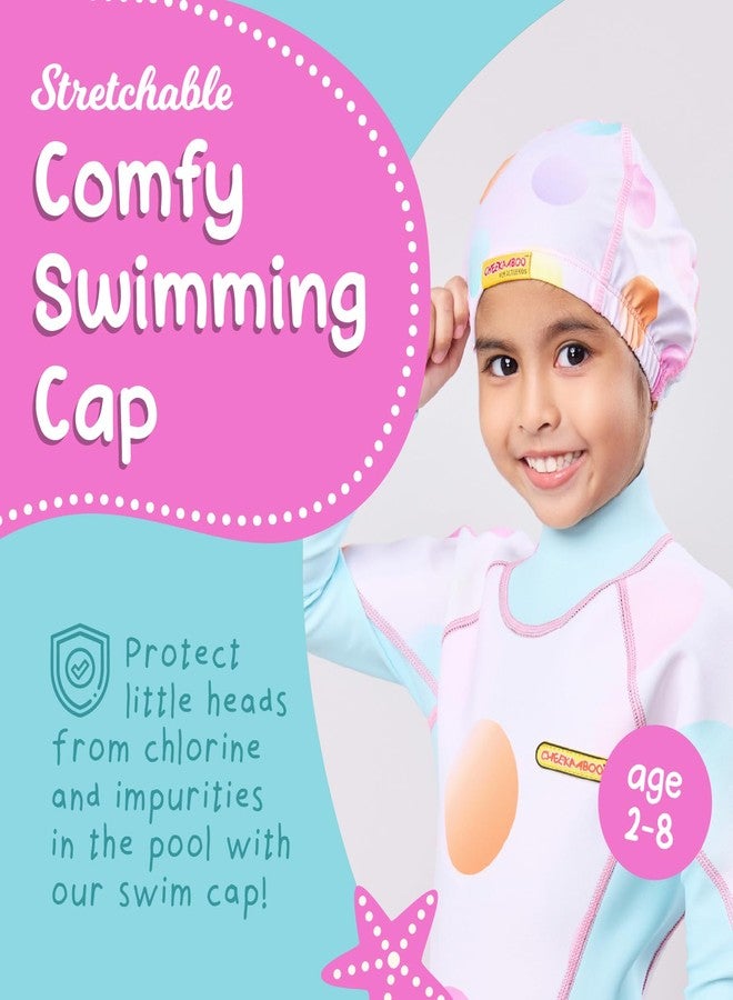 Cheekaaboo Kids Swim Cap | Soft Stretch Spandex Quick-Dry Fabric | Comfortable Toddler Swimming Cap for Boys & Girls 2-8 Years - Image 2
