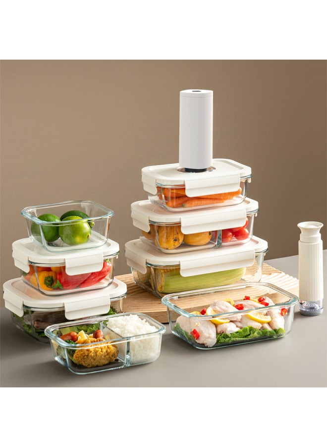 Electric Vacuum Glass Preservation Box Food Sealed Jar Food Lunch Box Lunch Box Can Be Heated In Microwave-Specifications:Rectangular Earrings 1040ml High Borosilicate Glass-Color:As Shown In The Picture  - Image 5