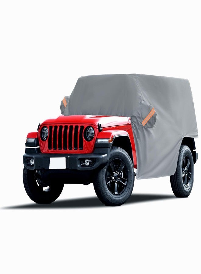 NEVERLAND Cab Cover for 2007-2025 Jeep Wrangler JK JKU JL JLU 4 Door, Waterproof Half Car Cover Oxford with Reflective Strip, Sun Snowproof Cab Car Cover for Convenient Zipper for Trunk - Image 1