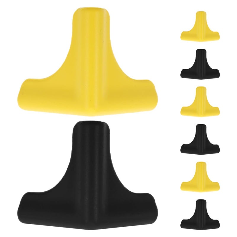 4Pcs Yellow and Black Silicone Corner Guards for Kitchen Cabinets Furniture Edge Protectors Anti Collision Safety Covers - Image 2
