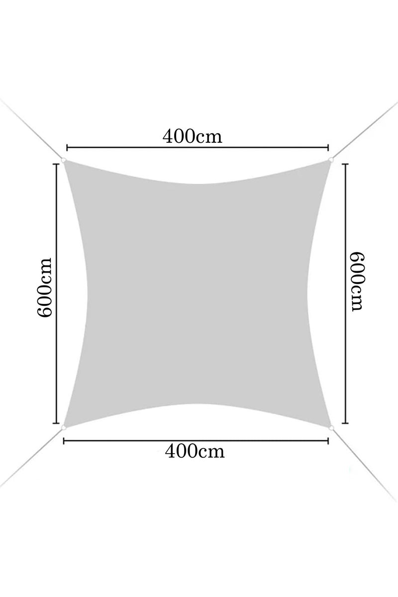 LINGWEI 4x6 Meter Sun Shade Sail Canopy Rectangular Curved Canopy 95% UV Block,Permeable 185GSM Sail Shade Cover for Patio, Garden - Image 3