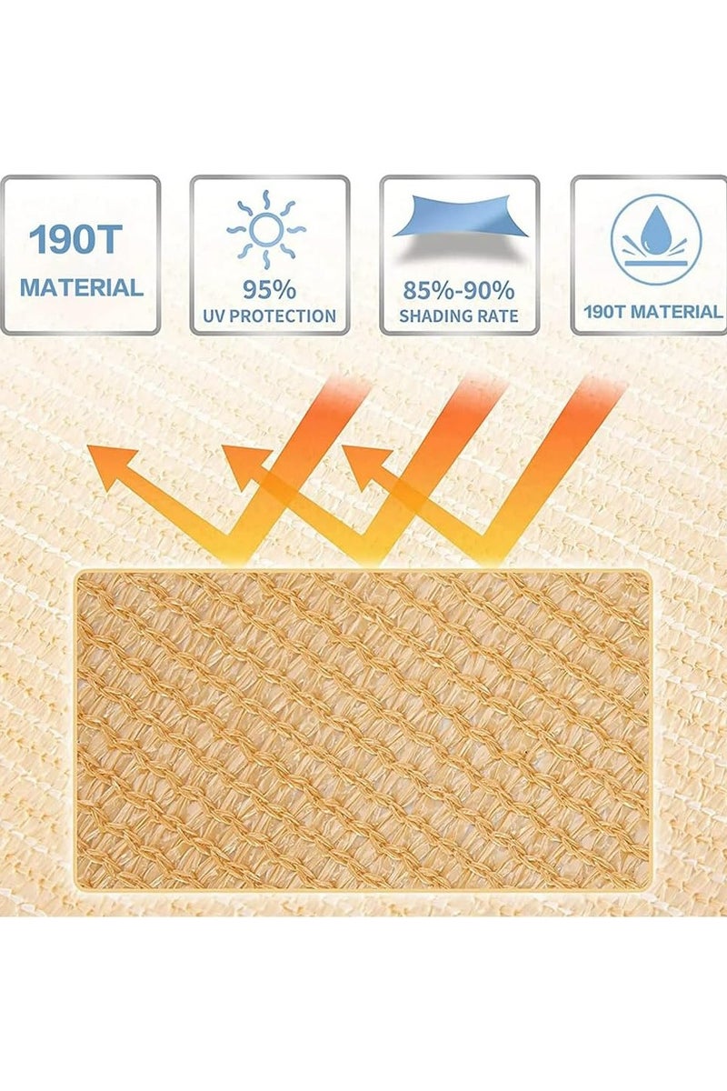 LINGWEI 4x6 Meter Sun Shade Sail Canopy Rectangular Curved Canopy 95% UV Block,Permeable 185GSM Sail Shade Cover for Patio, Garden - Image 5