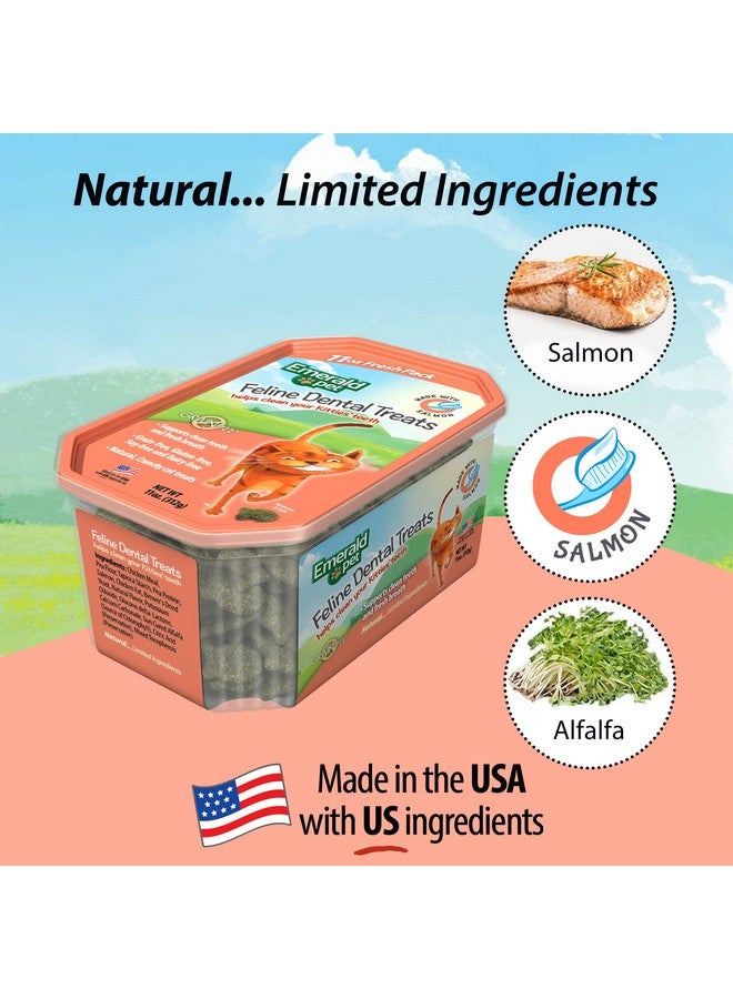 إميرالد بيت مكافآت أسنان القطط - مكافآت أسنان لذيذة ومقرمشة خالية من الحبوب - مكافآت أسنان طبيعية لتنظيف أسنان القطط، وتنقية أنفاسها، وتقليل تراكم البلاك والجير - مكافآت سمك السلمون، 11 أونصة - Image 5