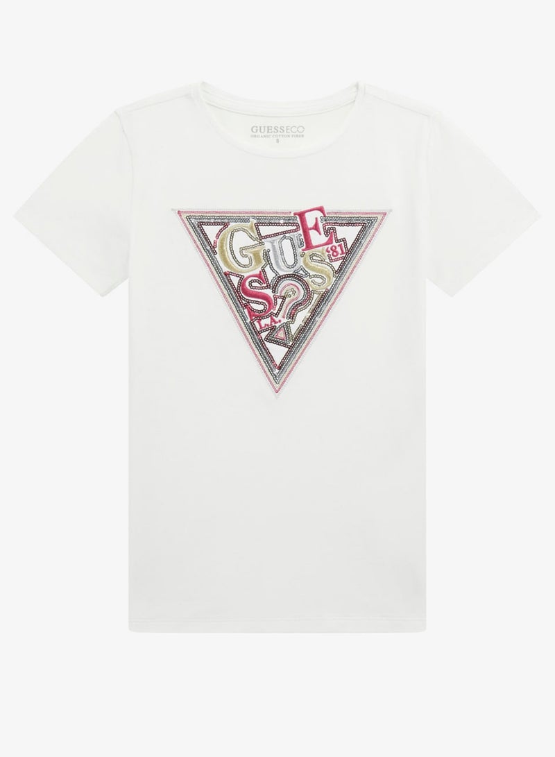 GUESS Kids Slogan Crew neck T-Shirt - Image 1