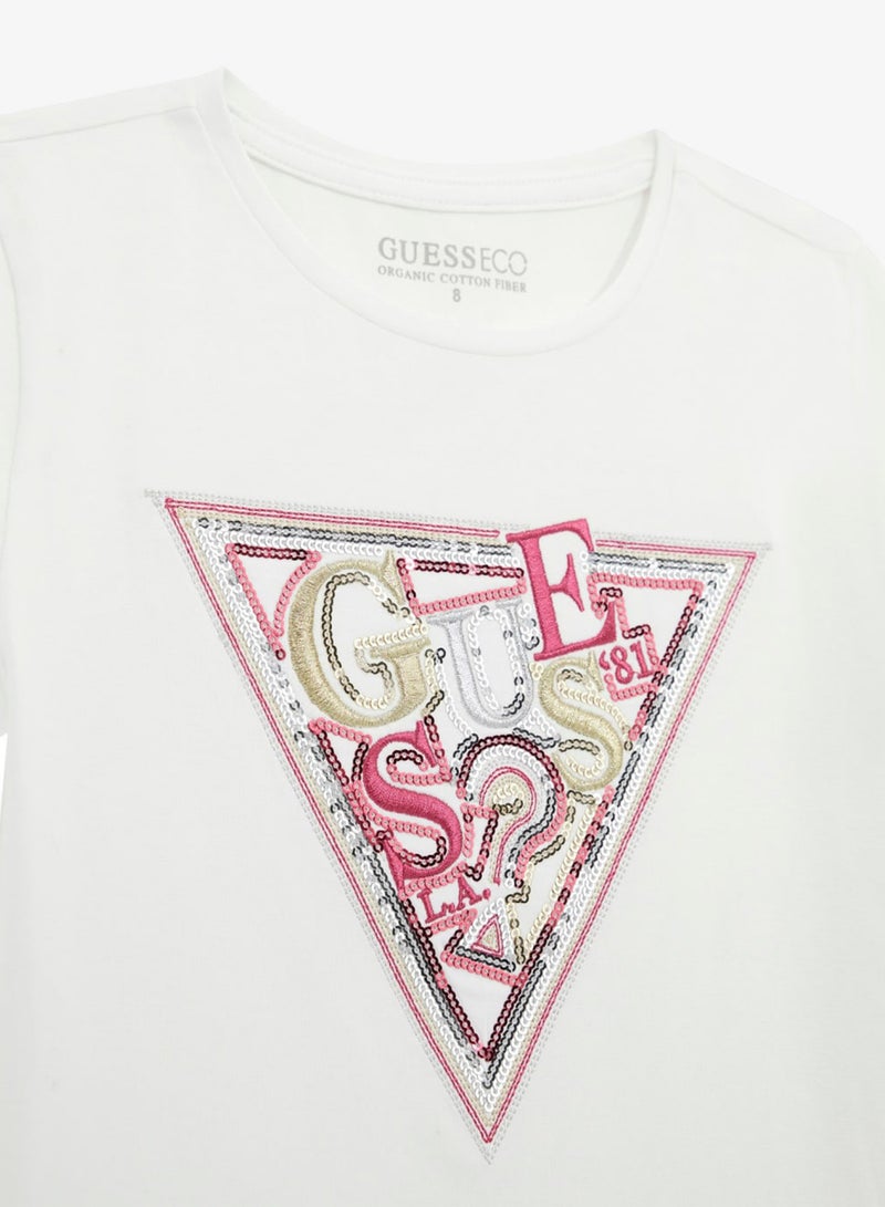 GUESS Kids Slogan Crew neck T-Shirt - Image 3