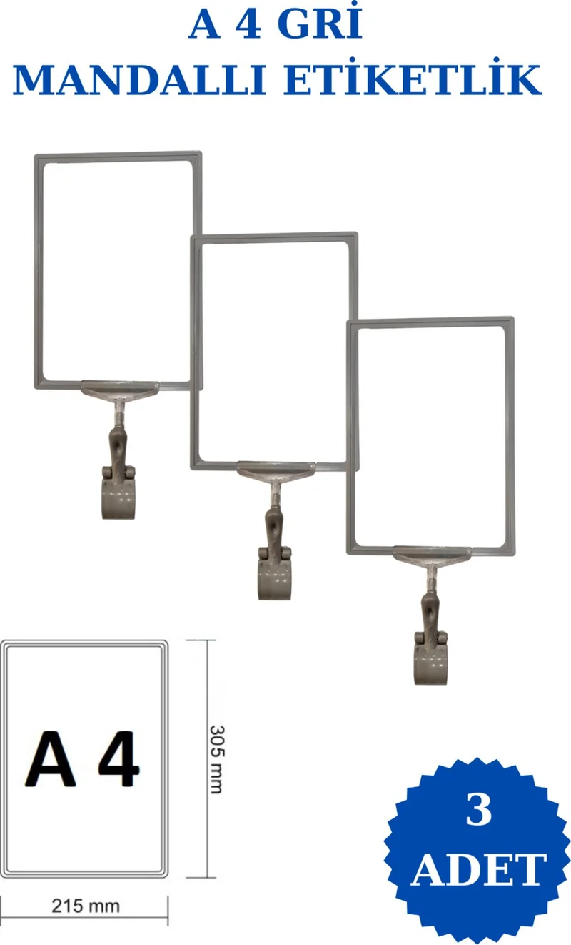 اسطنبول مانكين Istanbul Model 3 Pieces A4 Latch Shelf Tag Basket Tag Framed Label Holder Donkey Hanger Tag