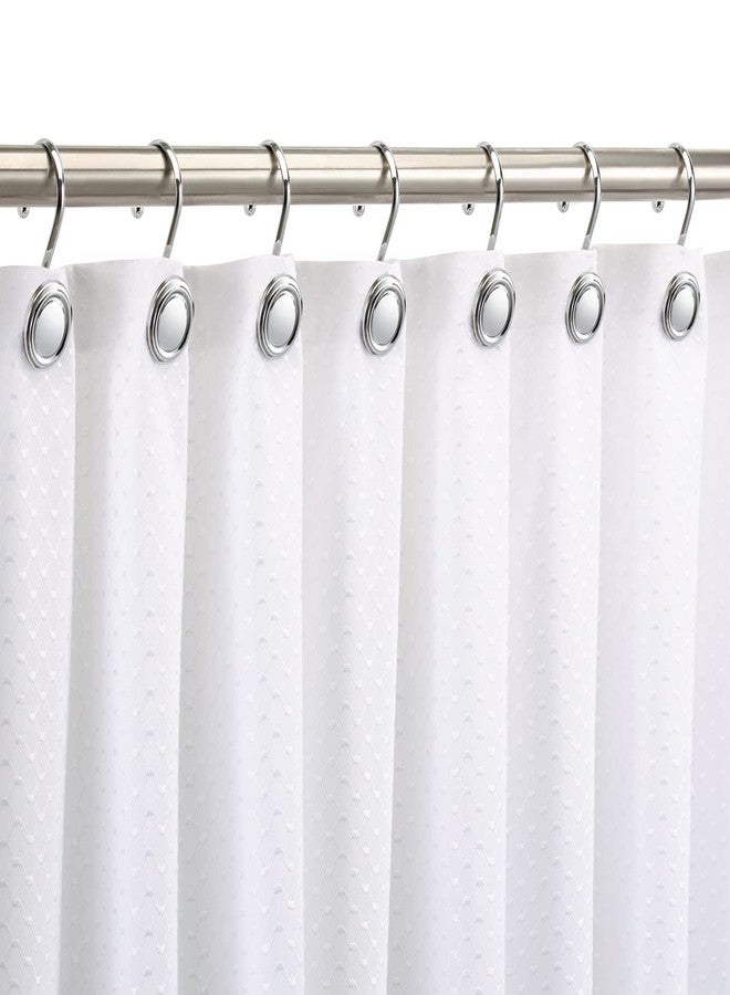 ZESLMG Silver Shower Curtain Hooks, ZESLMG Chrome Decorative Shower Curtain Hooks for Bathroom, Rust Proof Shower Curtain Rings Hangers for Shower Curtain Rod,Set of 12 Metal Glossy Round Design - Image 4