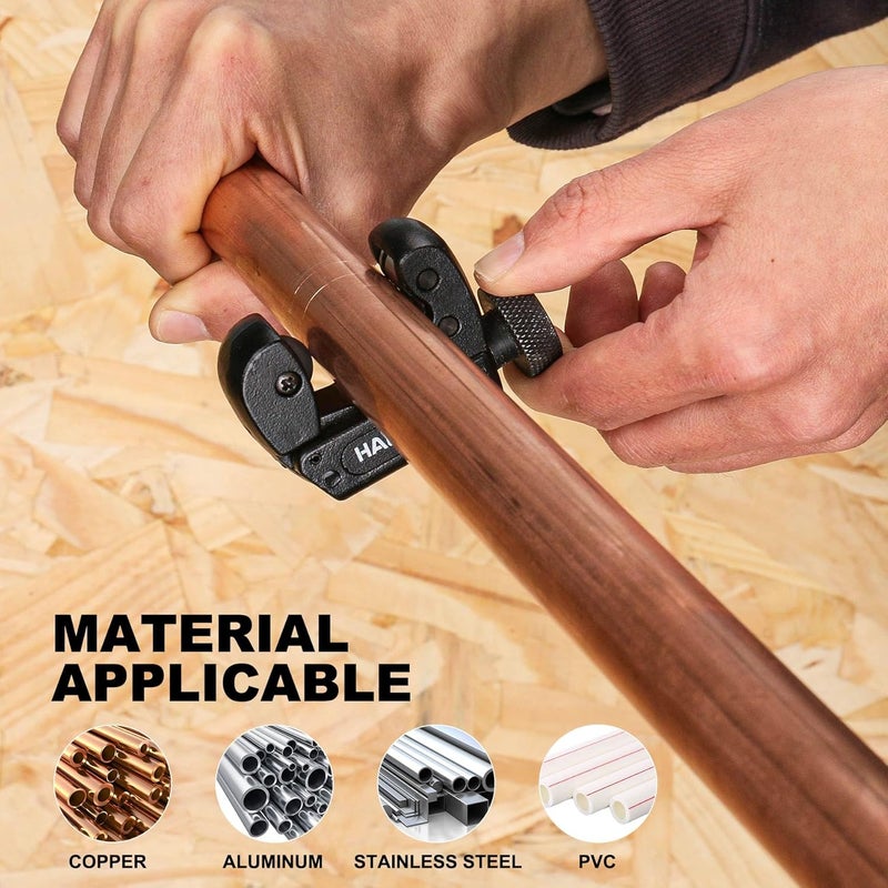 HAUTMEC Copper Pipe Cutter Tool 1/8" to 7/8" OD (3-22mm), Mini Copper Tubing Cutter Tool for PVC, Copper, Aluminum, and Thin Stainless Steel Tube HT0132-TC - Image 4