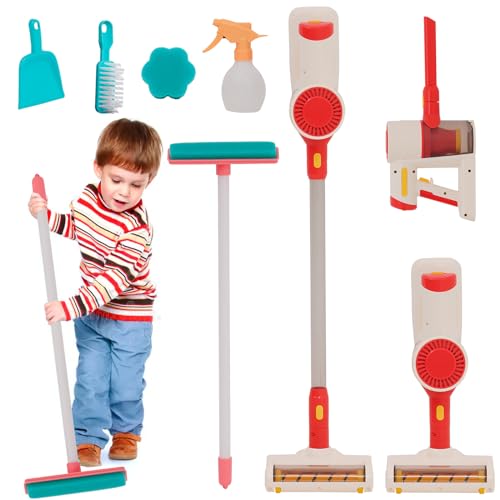 Jomifin Vacuum Cleaner Toy for Toddler with Real Suction Function Realistic RolePlay Cordless Vacuum Toy with Music Kids Interactive Toy Cleaning Tool Set for Boys Girls - Image 1