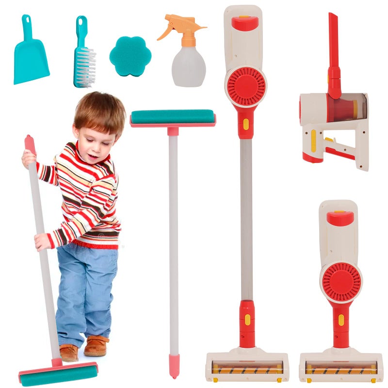 Jomifin Vacuum Cleaner Toy for Toddler with Real Suction Function Realistic RolePlay Cordless Vacuum Toy with Music Kids Interactive Toy Cleaning Tool Set for Boys Girls - Image 3