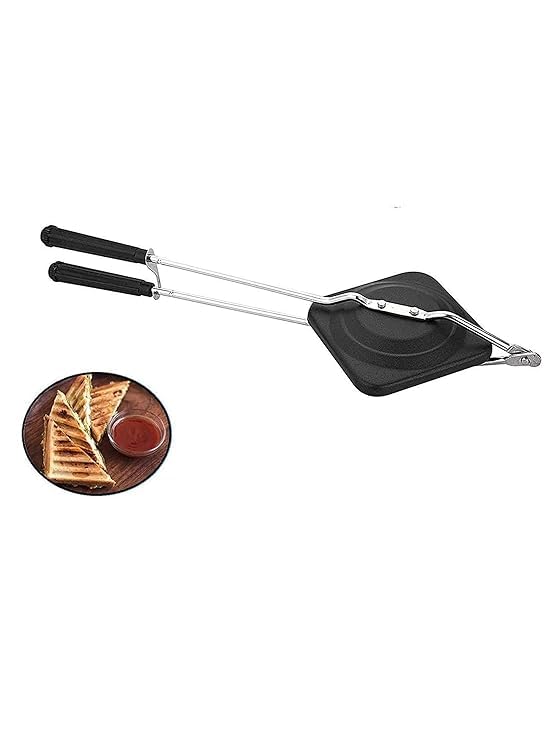 HRDR Luxury Max Nonstick Grill Sandwich Toaster Gas Compatible Black - Image 2