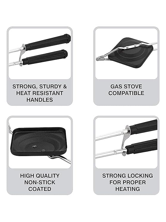 HRDR Luxury Max Nonstick Grill Sandwich Toaster Gas Compatible Black - Image 5