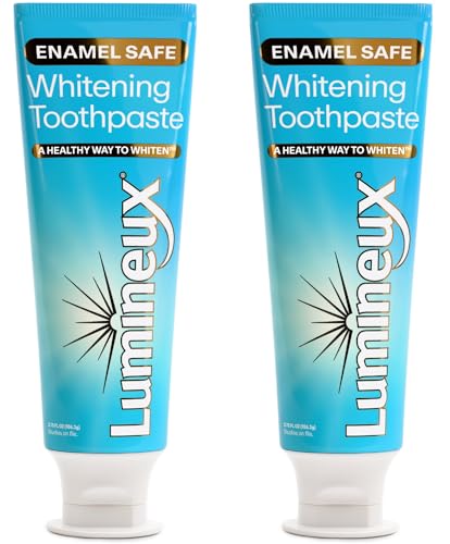 Lumineux Teeth Whitening Toothpaste 2 Pack Peroxide Free Enamel Safe for Sensitive Whiter Teeth Fluoride Free No Alcohol Artificial Colors SLS Free Dentist Formulated 375 Oz