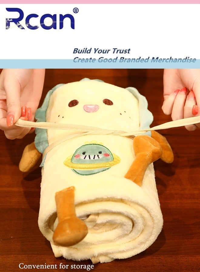 Rcan Cartoon Sofa Blanket Cotton Printed Decorative Chair Blanket Soft Warm Knee Blanket Shawl Portable Suitable for Sofa Chair Carpet Bed Indoor Outdoor Camping - Image 5