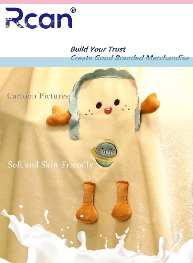 Rcan Cartoon Sofa Blanket Cotton Printed Decorative Chair Blanket Soft Warm Knee Blanket Shawl Portable Suitable for Sofa Chair Carpet Bed Indoor Outdoor Camping - Image 4