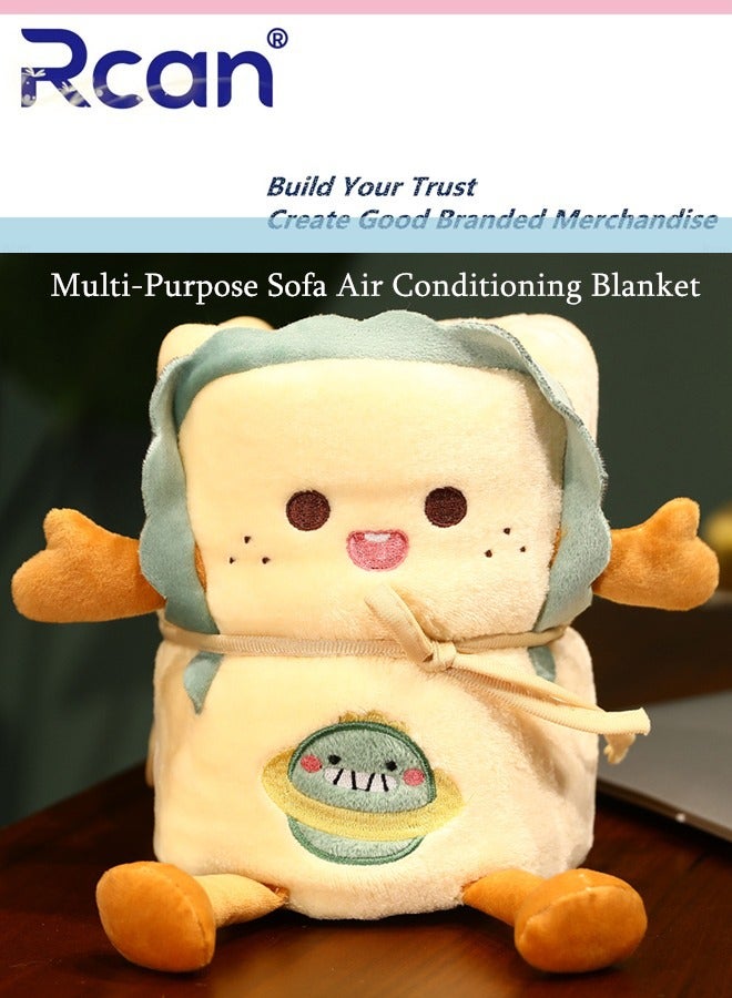 Rcan Cartoon Sofa Blanket Cotton Printed Decorative Chair Blanket Soft Warm Knee Blanket Shawl Portable Suitable for Sofa Chair Carpet Bed Indoor Outdoor Camping - Image 2