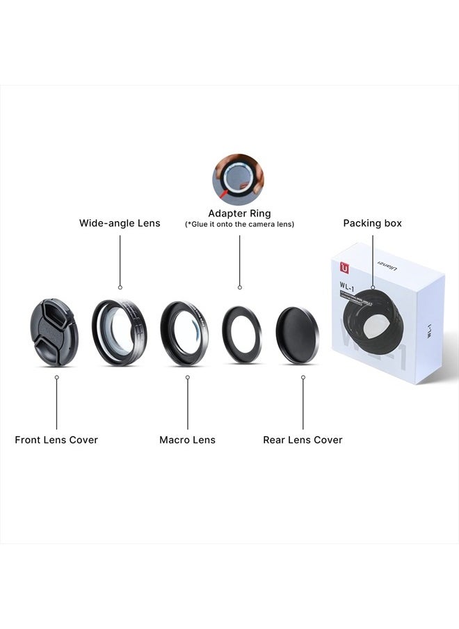 PICTRON - Wide Angle Lens for Sony ZV1, ULANZI WL-1 ZV1 18mm Wide Angle/ 10X Macro 2-in-1 Additional Lens for Sony ZV1 Camera - Image 1