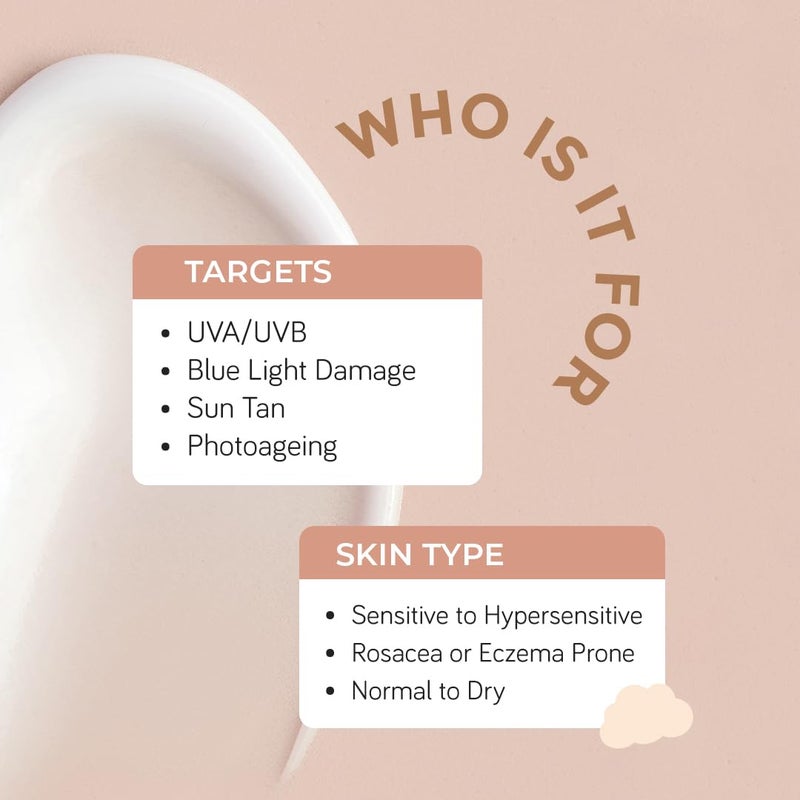 Moody SensiSoothe Mineral Brightening Sunscreen Serum With Ceramides  Rice  SPF 50 PA for All Skin Types  No White Cast NonComedogenic Dermatologist Tested  50ML - Image 5