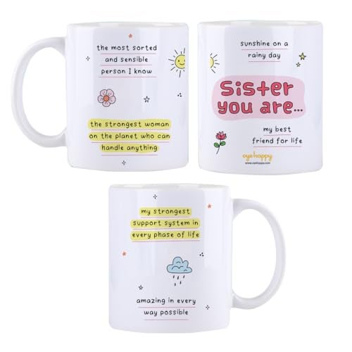 Oye Happy Behen Ka Mug - Coffee Cup For Sister On Birthday/Rakhi Gifts/Ceramic Mug, 330 Ml, Ml - Image 2