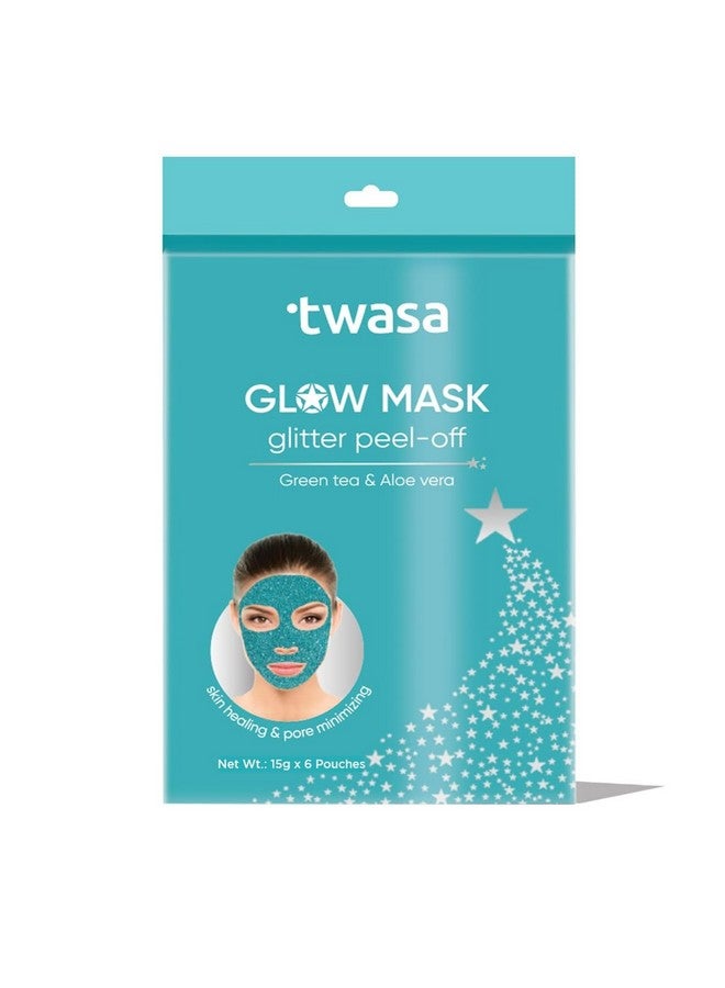 Twasa Glow Mask Glitter Peel Off Mask for Deep Cleansing, Brightening & Hydrating Face Mask with Green Tea & Aloe vera | Peel Off Mask For Instant Glow, 90gm - Image 2