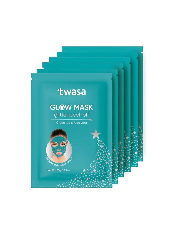 Twasa Glow Mask Glitter Peel Off Mask for Deep Cleansing, Brightening & Hydrating Face Mask with Green Tea & Aloe vera | Peel Off Mask For Instant Glow, 90gm - Image 1
