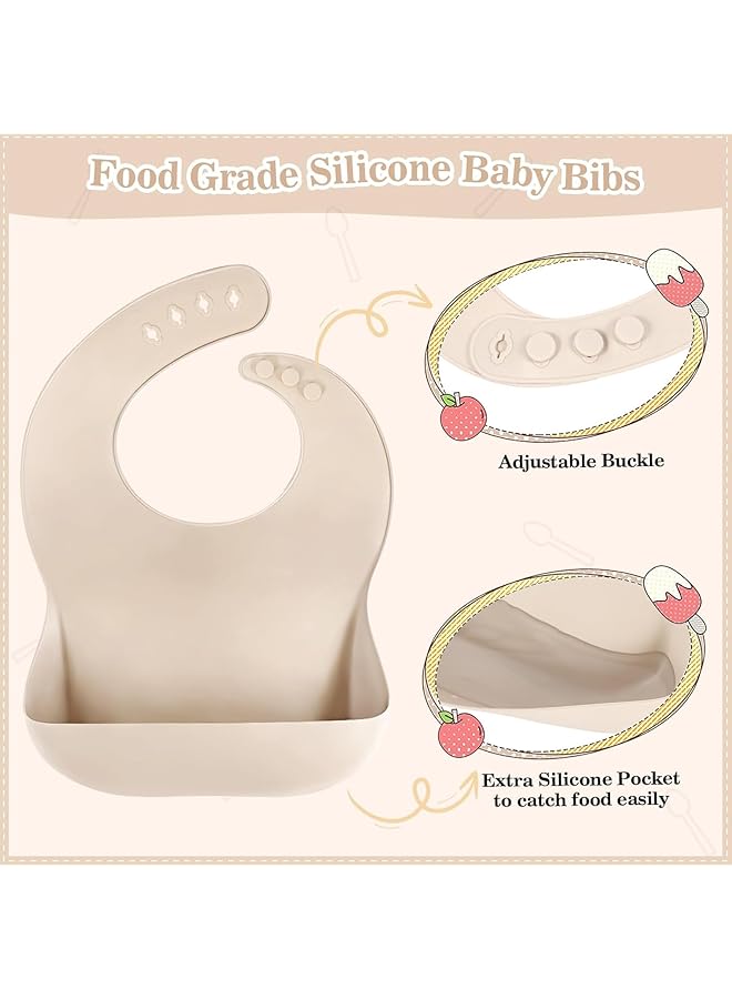 LINJIE Baby Feeding Set 9 Pack Non Slip Baby Weaning Supplies Set Food Grade Bpa Free Baby Tableware Set A Must Have For Baby Feeding As A Gift For Newborns A Durable Dishwasher That Is Safe.(Beige) - Image 5