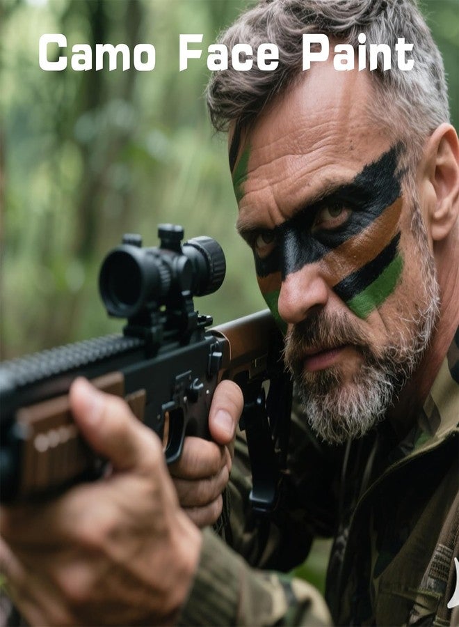 Buildcon 3-Piece Face Painting Kit, Kids Makeup Kit for Face and Body Paint, Camouflage Face Paint for Birthday Parties, Role Play, School Events, Safe and Washable Face Paint for Kids - Image 3