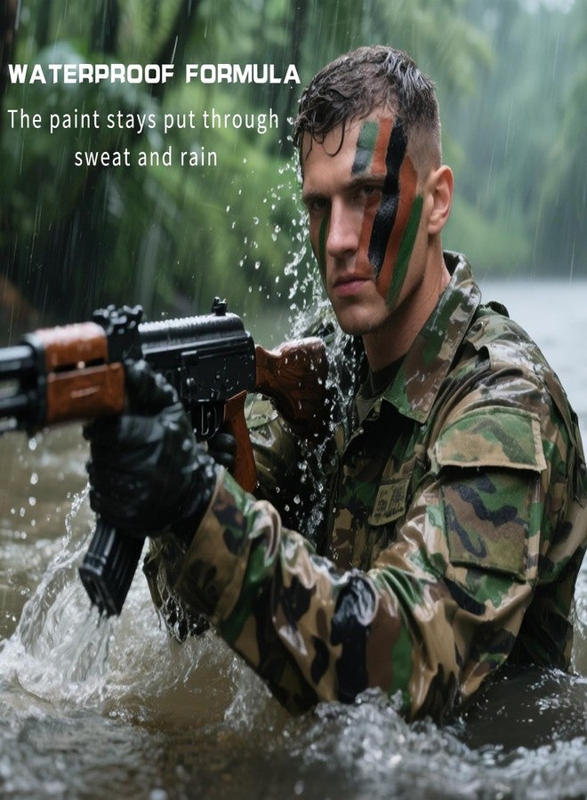 Buildcon 3-Piece Face Painting Kit, Kids Makeup Kit for Face and Body Paint, Camouflage Face Paint for Birthday Parties, Role Play, School Events, Safe and Washable Face Paint for Kids - Image 4