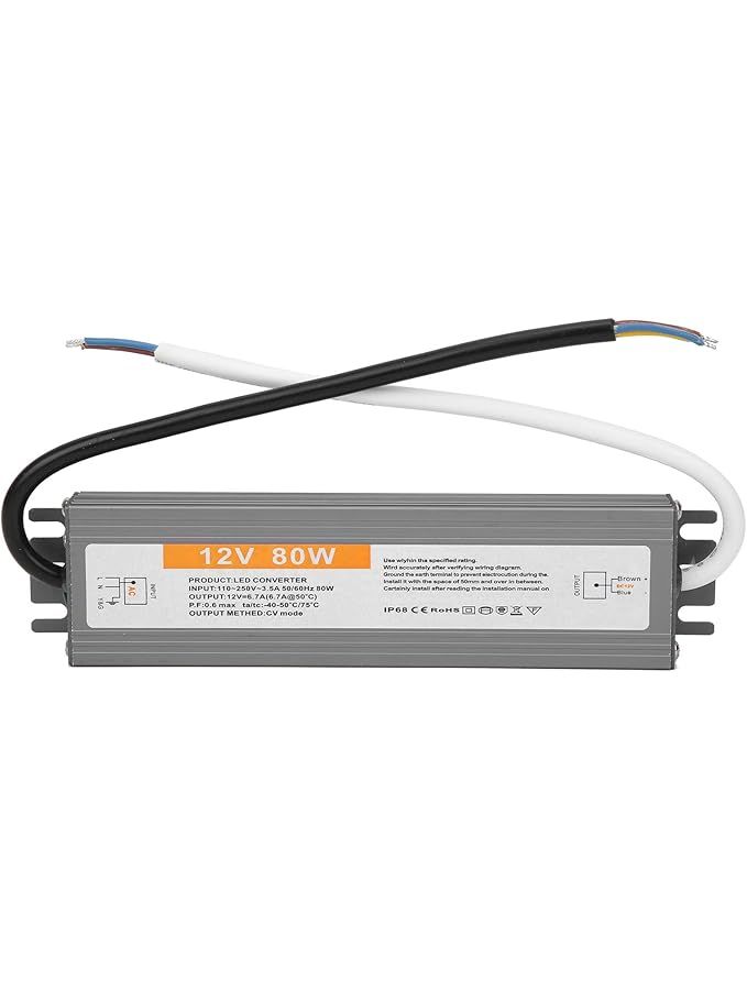 80W IP67 سائق LED مقاوم للماء مزود طاقة AC110 250V مدخل DC12V مخرج سبيكة ألومنيوم - Image 1
