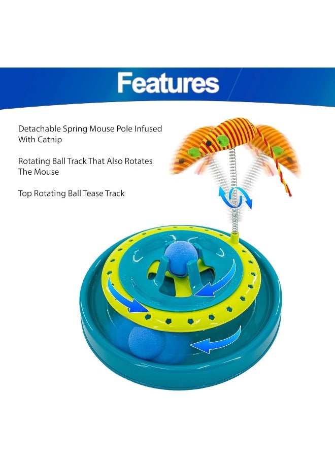 Mumoo Bear - Mumoo Bear Cat Roller Toy Cat Track Toy Ball Circuit Ball Cat Toy Interactive Play And Exercise For Kittens Cat Teaser Kitty Toys More Fun With Plush Spring Mouse Toy - Image 1