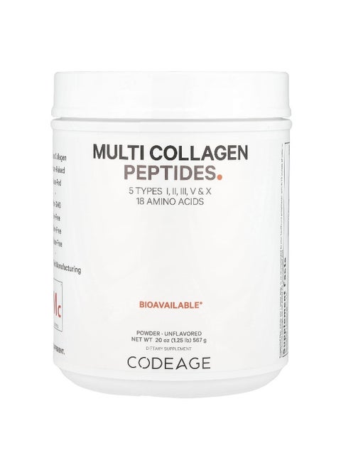 Codeage, Multi Collagen Peptides Powder, Unflavored, 20 oz (567 g)