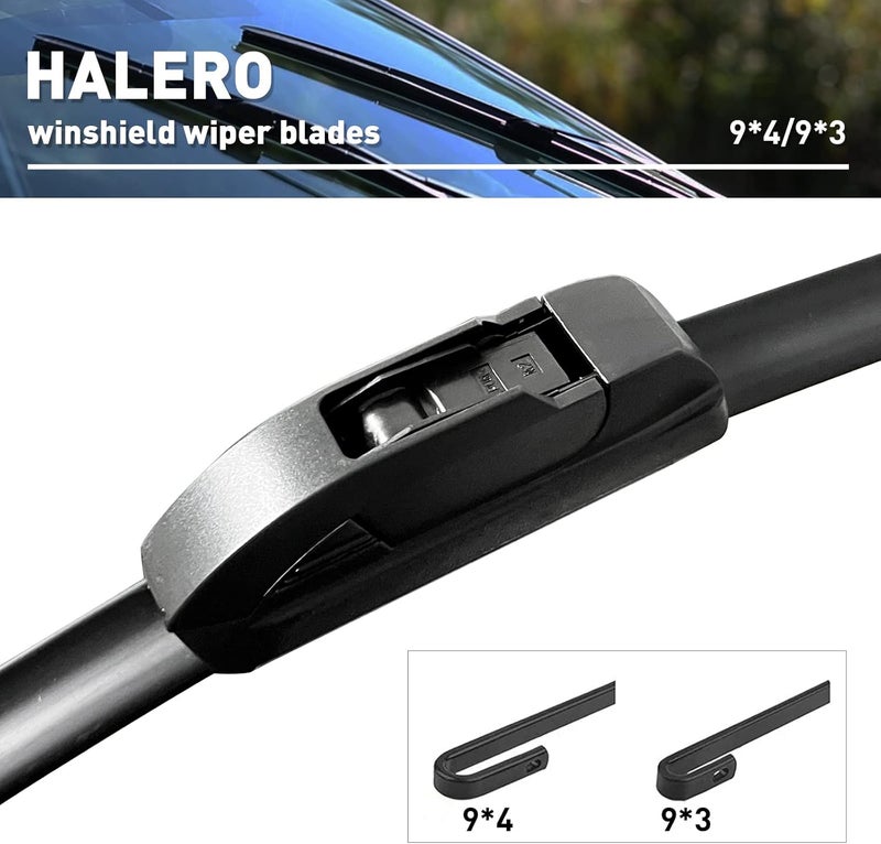Halero 21" + 19" Premium Windshield Wiper Blades - All-Season Durable Silicone for Volkswagen Golf, Honda Civic, Mazda 3 - Image 2