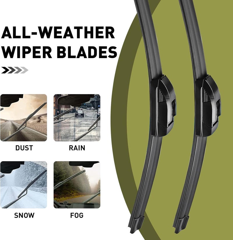 Halero 21" + 19" Premium Windshield Wiper Blades - All-Season Durable Silicone for Volkswagen Golf, Honda Civic, Mazda 3 - Image 5