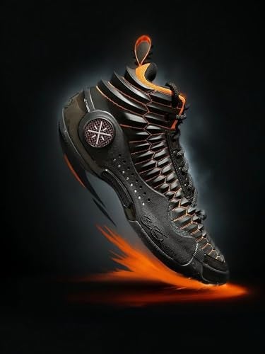 LI-NING Way of Wade 10 Black Dragon Men Basketball Shoes Lining Anti-Slip Professional Shock Absorption Sneakers Sports Shoes Black Orange US 8 - Image 2